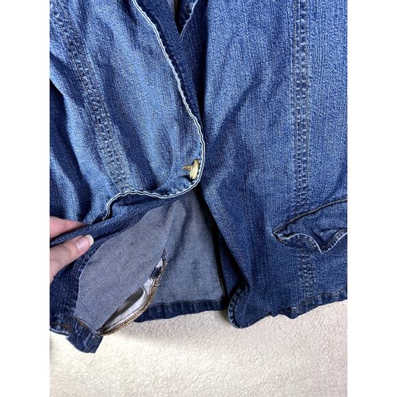 Oh! Mamma Maternity Jean Jacket Women's Size Large Pregnancy Cowgirl Fall Cozy - Picture 4 of 9